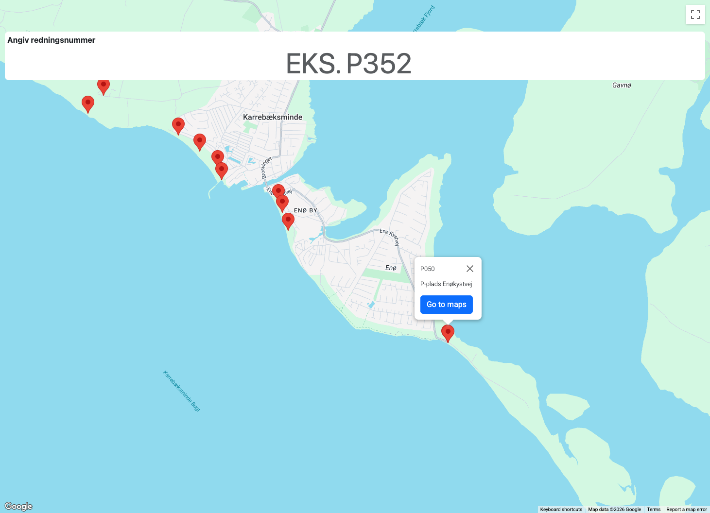 Redningsnummer Kort skærmbillede 1