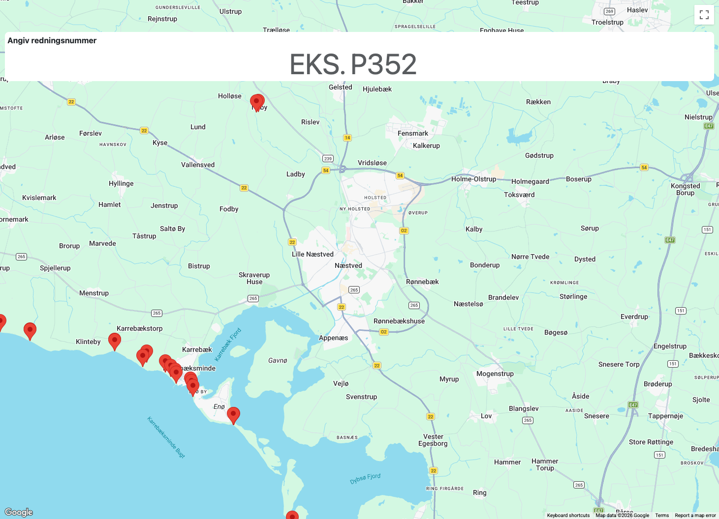 Redningsnummer Kort skærmbillede 2